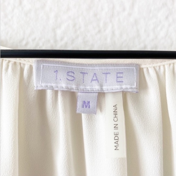 1. State Ivory Neck Tie Long Sleeve Blouse - Picture 6 of 9